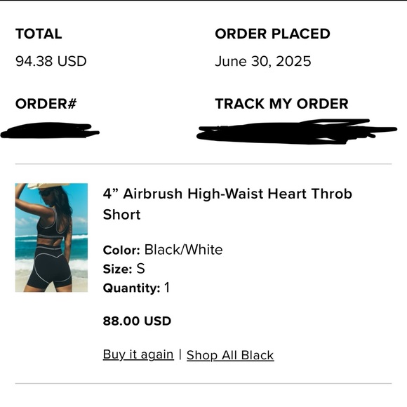 Alo 4” Airbrush High Waist Heart Throb Short - Picture 2 of 5